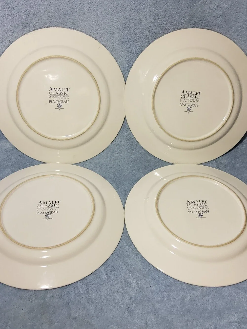 Pfaltzgraff Amalfi Classic Dinner Plate Set Of 4 Navy Green Burgundy 90s Country